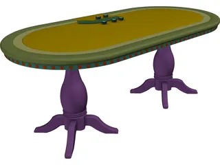 Texas Hold`em Poker Table 3D Model preview