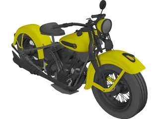 Harley-Davidson Knucklehead (1947) 3D Model preview