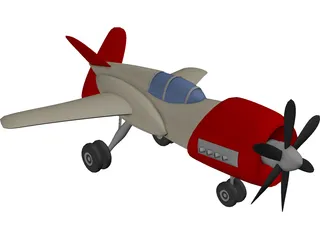 Racing Airplane 3D Model preview
