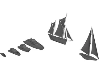 Boats 3D Model preview