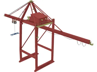 Shipping Port Crane Small 3D Model preview