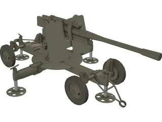 ZIS-52-K Cannon 3D Model preview