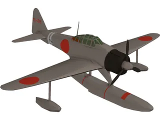 A6M2 Rufe Zero Nakajima zeke Floatplane 3D Model preview