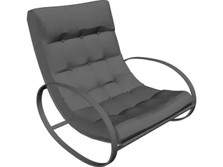 Upholstered Wooden Armchair 3D Model preview