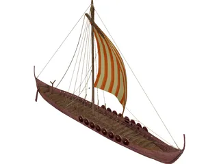 Skuldelev Viking Ship 3D Model preview
