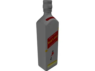 Red Label Bottle 3D Model preview