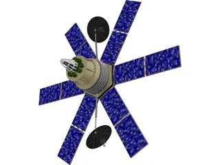 Communication Satellite 3D Model preview