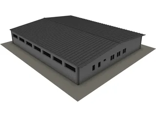 Large Industrial House 3D Model preview