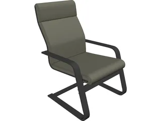 Laminated Wood Style Chair 3D Model preview
