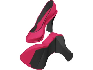 Woman High Heeled Shoes 3D Model preview