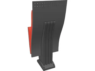 Auditorium Chair 3D Model preview
