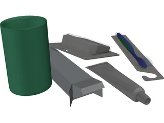 Assorted Desk Items 3D Model preview