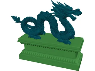 Chinese Dragon Statue 3D Model preview