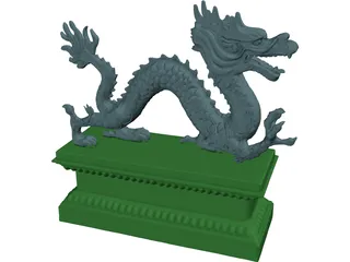Chinese Dragon Statue 3D Model preview