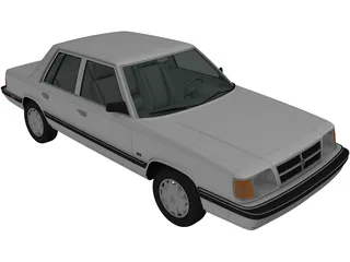 Dodge Aries K Sedan (1988) 3D Model preview