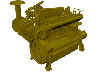 Caterpillar G3306 TA Engine 3D Model preview