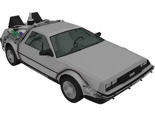 DeLorean DMC-12 BTTF II (1981) 3D Model preview