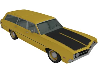 Ford Torino 500 Station Wagon 3D Model preview