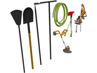 Garden Tools Collection 3D Model preview