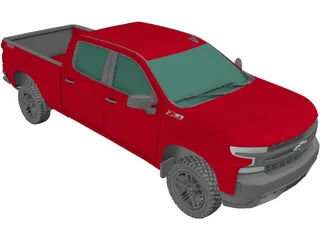 Chevrolet Silverado LT Crew Cab (2018) 3D Model preview