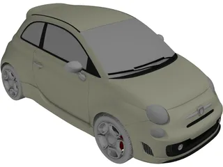 Fiat 500 Abarth Noire (2012) 3D Model preview