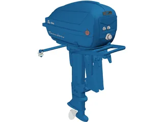 Evinrude Big Twin Motor 3D Model preview