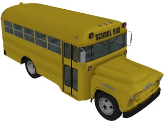 Chevrolet 4500 School Bus (1956) 3D Model preview