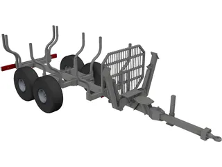 Wood Trailer 3D Model preview
