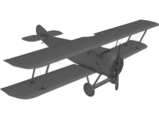 Biplane Sopwith Camel 3D Model preview