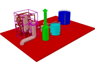 Oil Refinery 3D Model preview