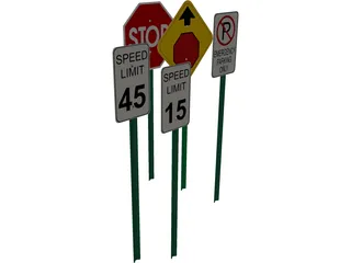 Traffic Signs 3D Model preview