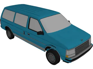 Plymouth Voyager (1987) 3D Model preview