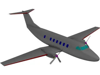 Beechcraft Super King Air 200 3D Model preview