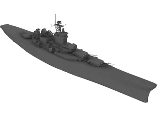 Iowa Battleship 3D Model preview