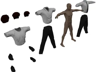 Man [+Clothes] 3D Model preview
