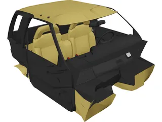 Interior Chevrolet S10 Pickup (1997) 3D Model preview