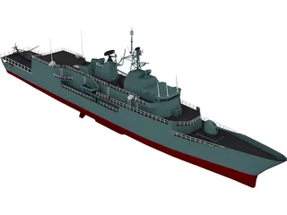 Anzag Class Frigate 3D Model preview
