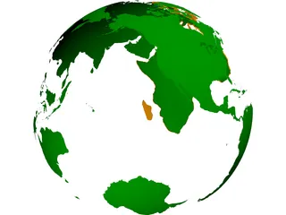 Globe Land Masses 3D Model preview