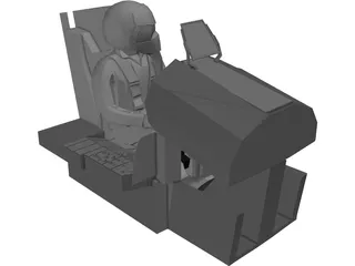 F-15 Cockpit with Pilot and Seat 3D Model preview