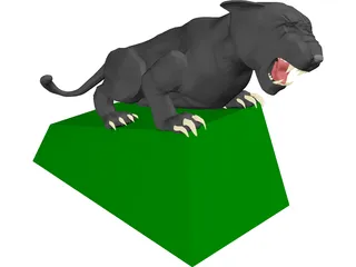 Panther Statue 3D Model preview