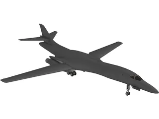 Rockwell B-1 Bomber with Interior 3D Model preview