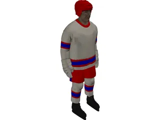 Hockey Player 3D Model preview