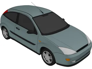 Ford Focus Hatchback 3-Door (1999) 3D Model preview