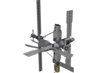 Mir Space Station 3D Model preview
