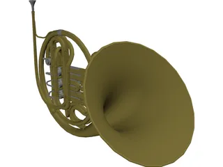French Horn 3D Model preview