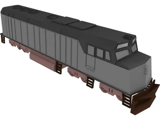 Amtrak Engine 3D Model preview