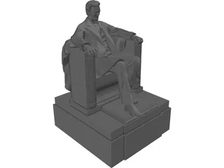 Lincoln Memorial Statue 3D Model preview