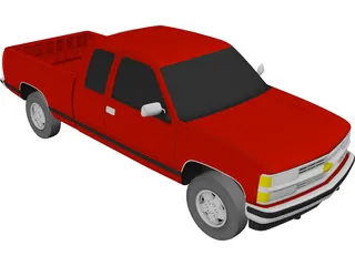 Chevrolet S10 Pickup Extended Cab (1994) 3D Model preview