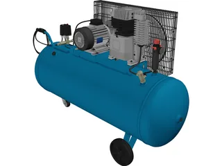 Electric Air Compressor Unit 3D Model preview