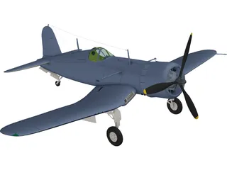 F4U-1D Corsair 3D Model preview